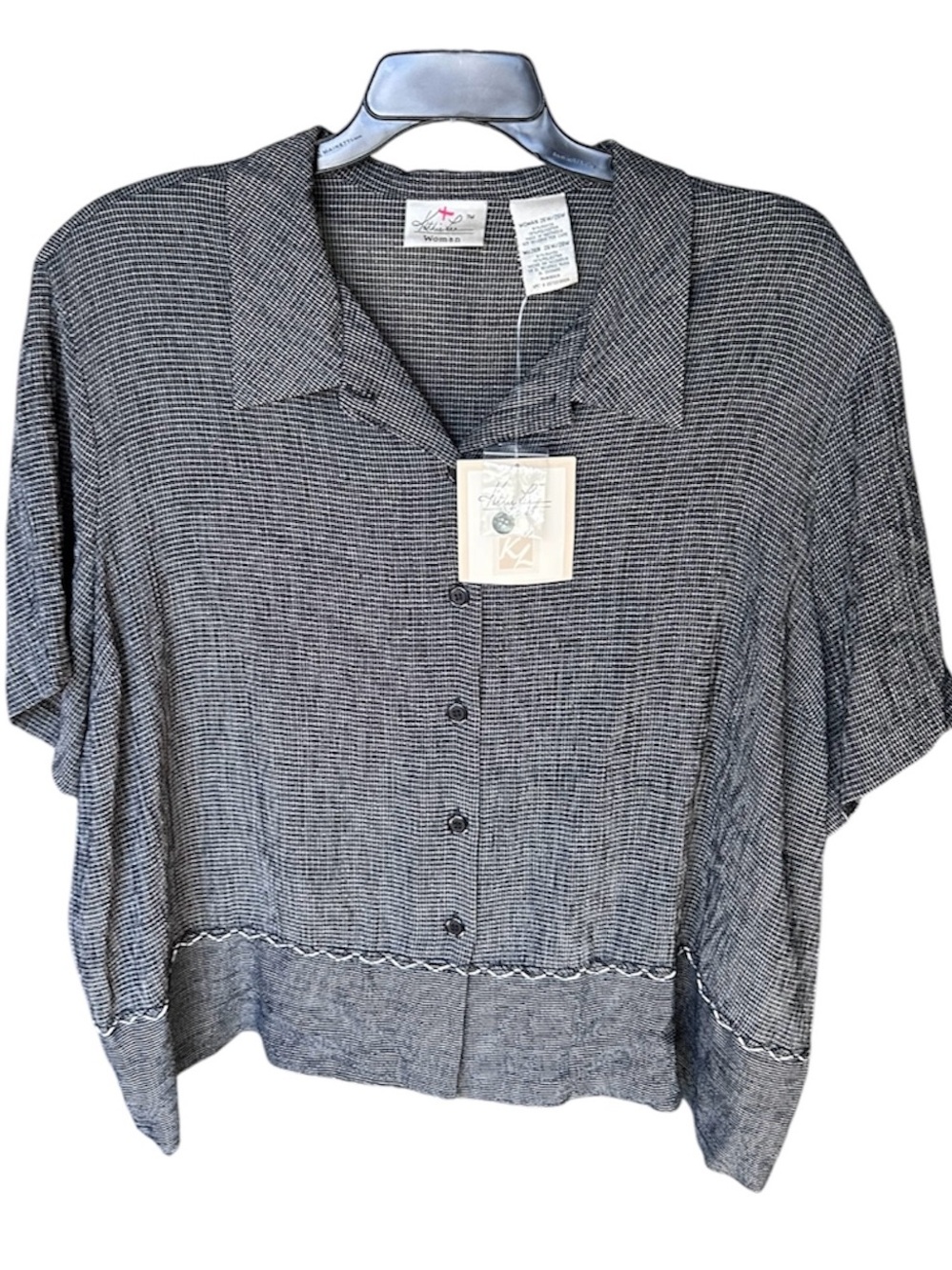 NWT Vintage Kathie Lee Collection Short-Sleeve Button Front Shirt